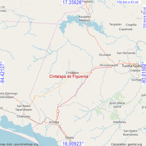 Cintalapa de Figueroa on map