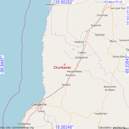 Chunkanán on map