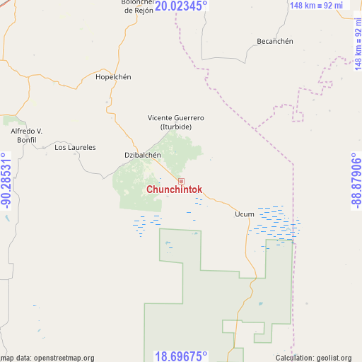 Chunchintok on map
