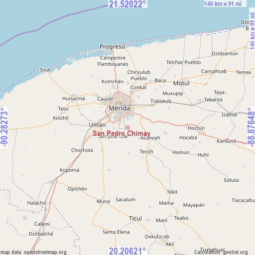 San Pedro Chimay on map