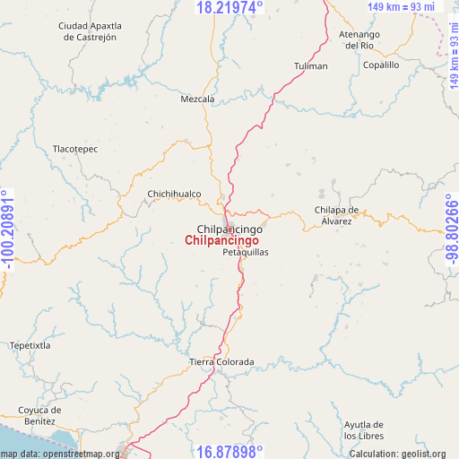 Chilpancingo on map