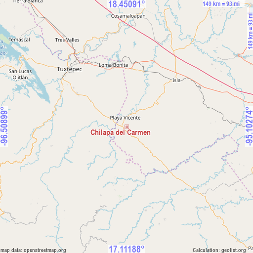 Chilapa del Carmen on map