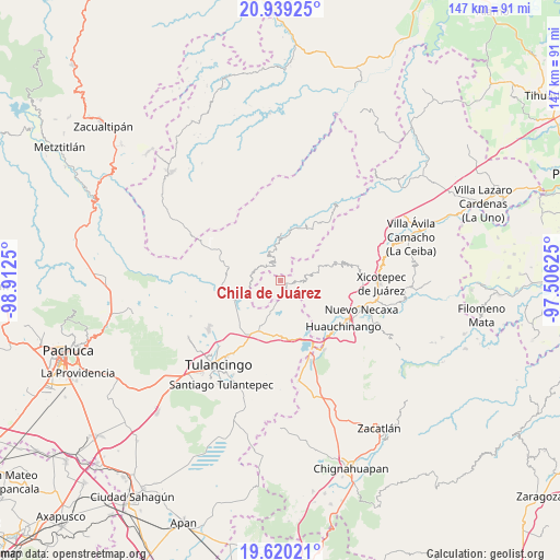 Chila de Juárez on map