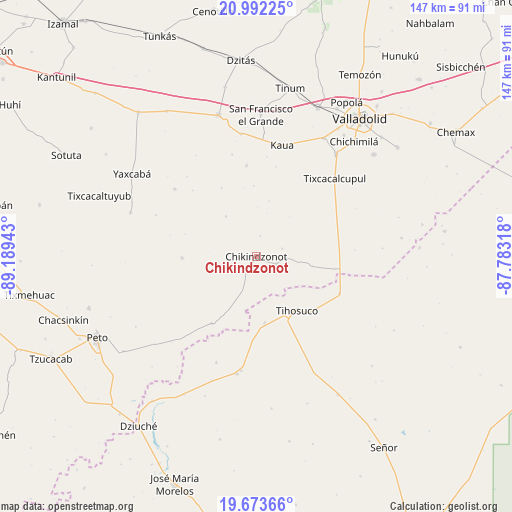 Chikindzonot on map