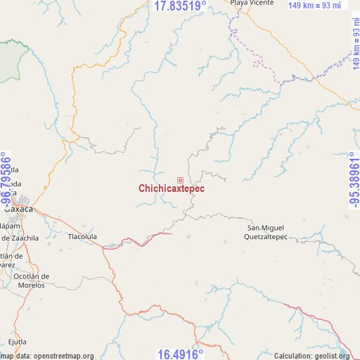 Chichicaxtepec on map