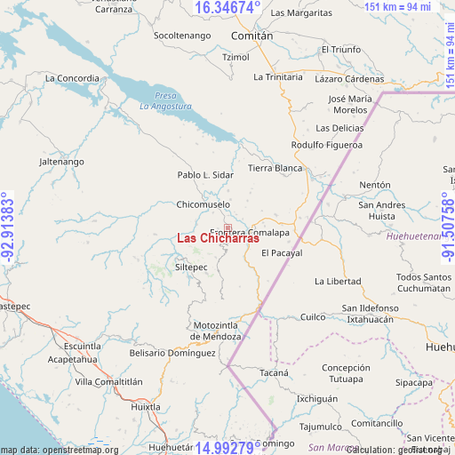 Las Chicharras on map