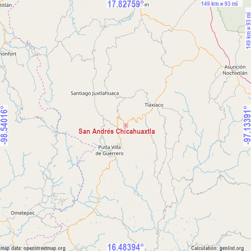 San Andrés Chicahuaxtla on map