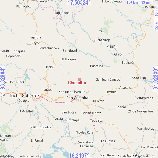 Chenalhó on map