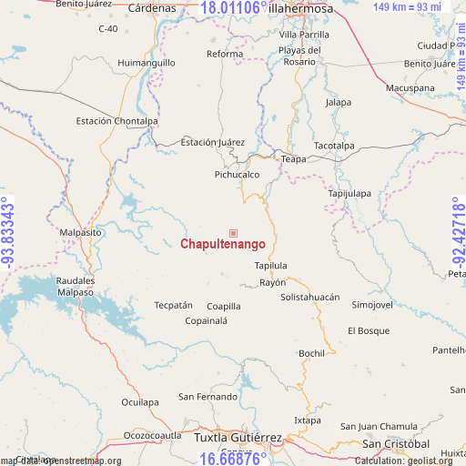 Chapultenango on map