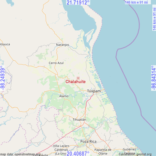 Chalahuite on map