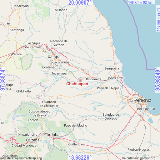 Chahuapan on map