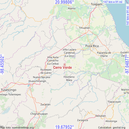Cerro Verde on map