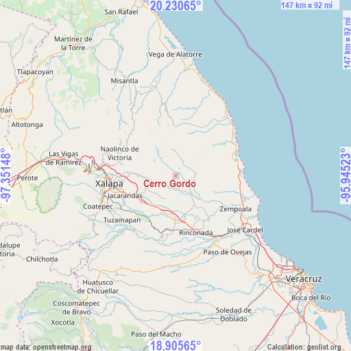 Cerro Gordo on map