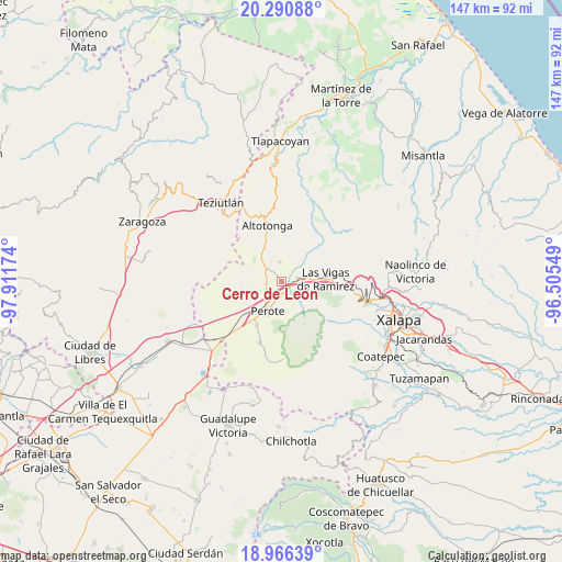 Cerro de León on map