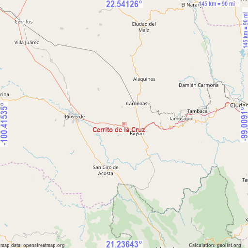 Cerrito de la Cruz on map