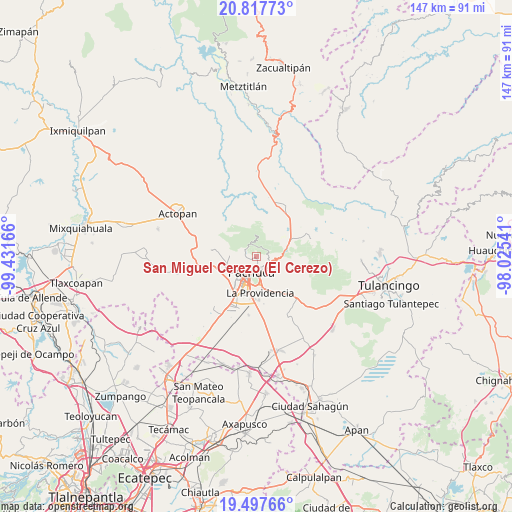 San Miguel Cerezo (El Cerezo) on map