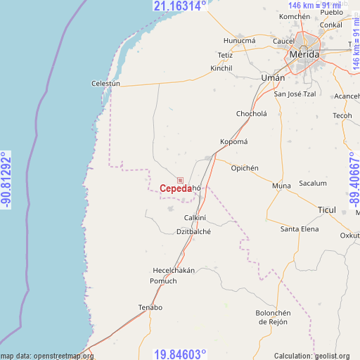 Cepeda on map