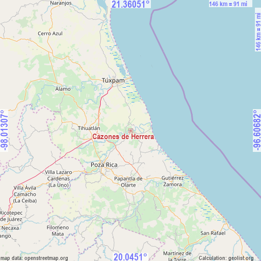 Cazones de Herrera on map