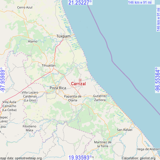 Carrizal on map