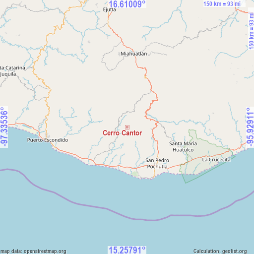 Cerro Cantor on map