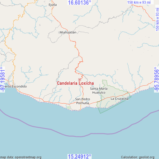 Candelaria Loxicha on map