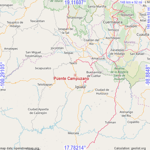 Puente Campuzano on map