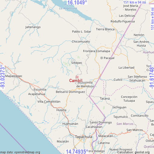 Cambil on map