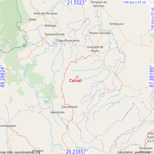 Calnali on map