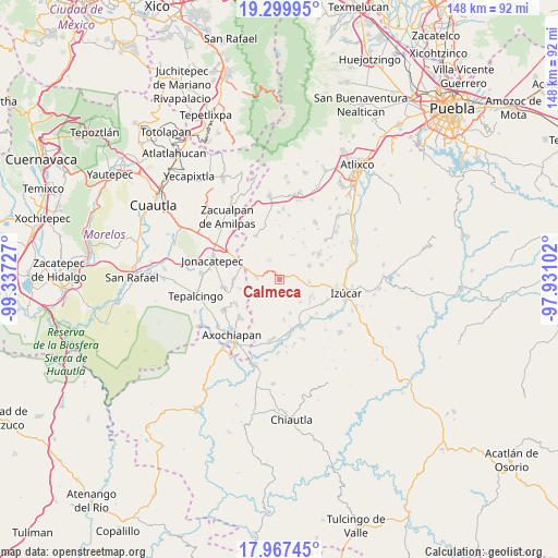 Calmeca on map