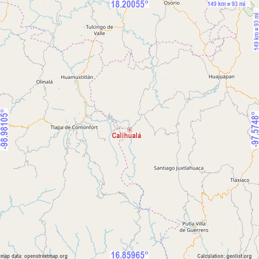 Calihualá on map