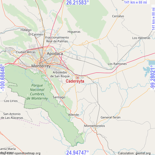 Cadereyta on map
