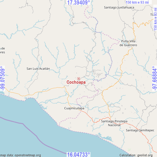 Cochoapa on map