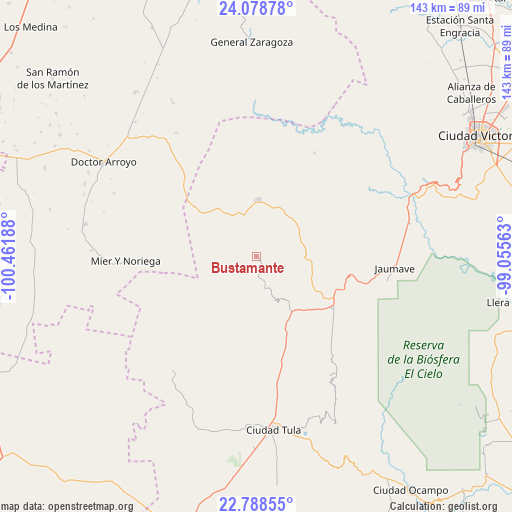 Bustamante on map