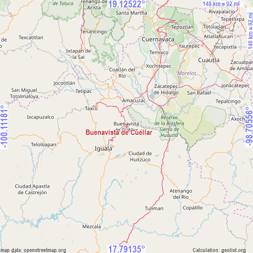 Buenavista de Cuéllar on map