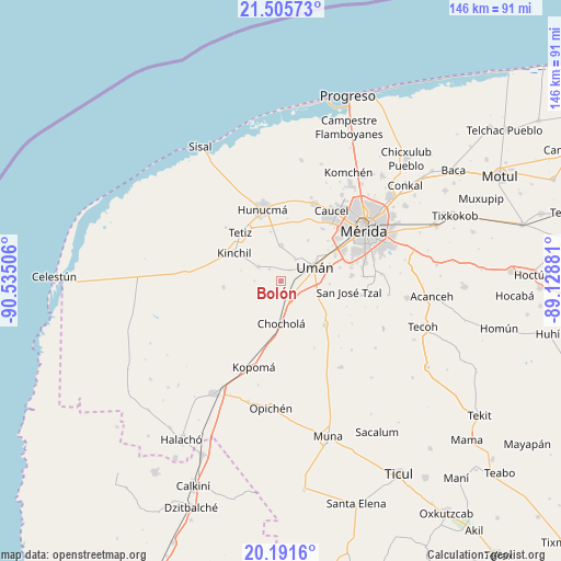 Bolón on map