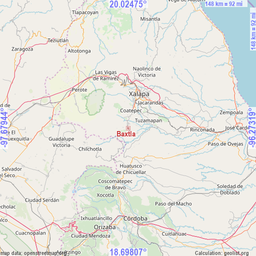 Baxtla on map