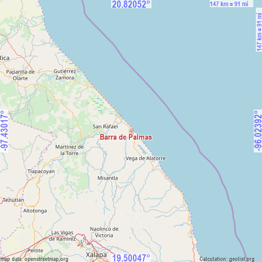 Barra de Palmas on map