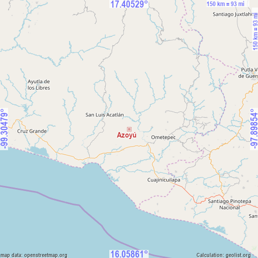 Azoyú on map