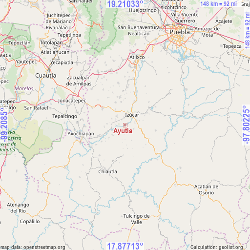 Ayutla on map