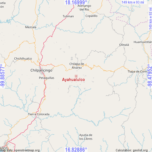 Ayahualulco on map