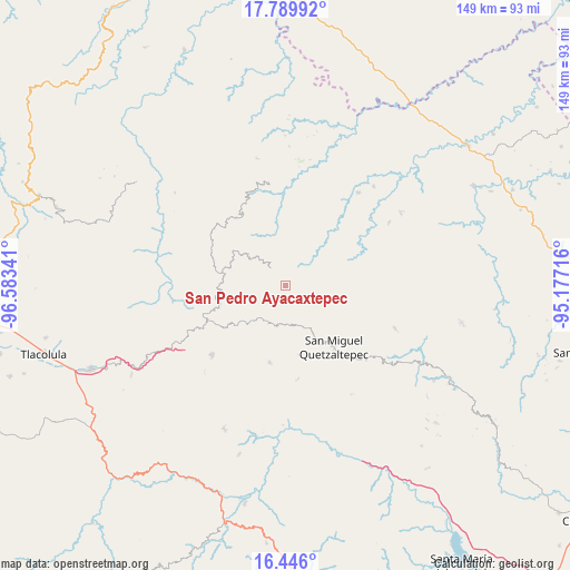 San Pedro Ayacaxtepec on map