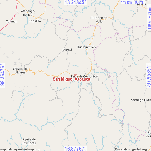 San Miguel Axoxuca on map