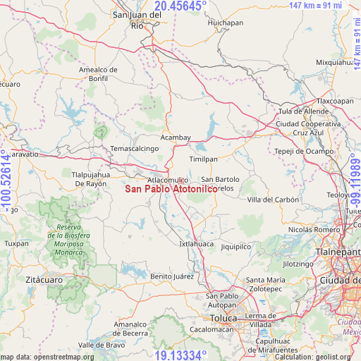 San Pablo Atotonilco on map