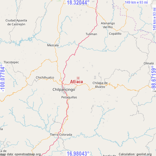 Atliaca on map