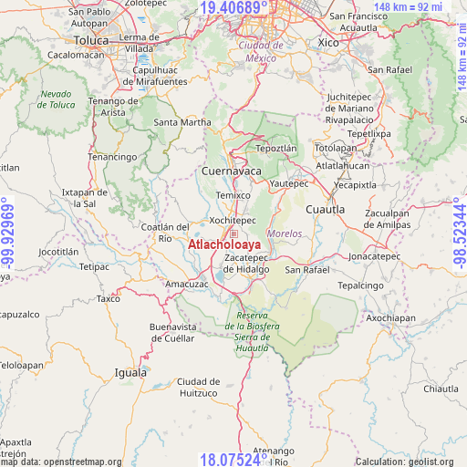 Atlacholoaya on map