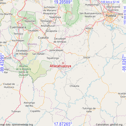 Atlacahualoya on map