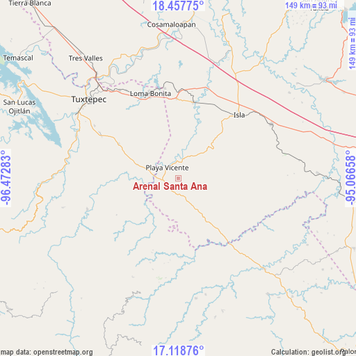 Arenal Santa Ana on map