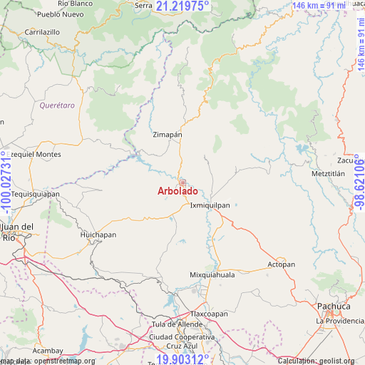 Arbolado on map