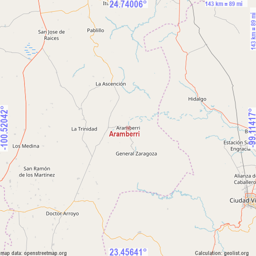 Aramberri on map