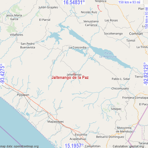 Jaltenango de la Paz on map